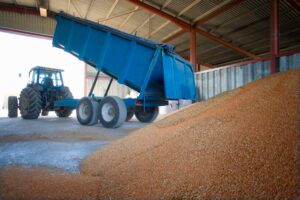Grain trading tipping shed truck