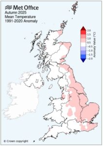 winter crop nutrition Met autumn 2025 temperature